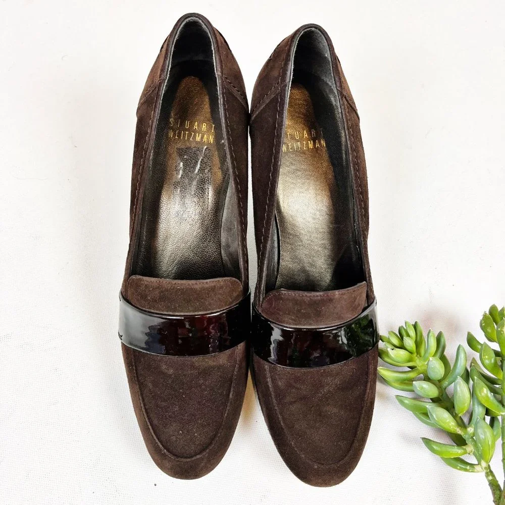 Stuart Weitzman Suede Loafer Pumps 7.5 - Picture 3 of 6